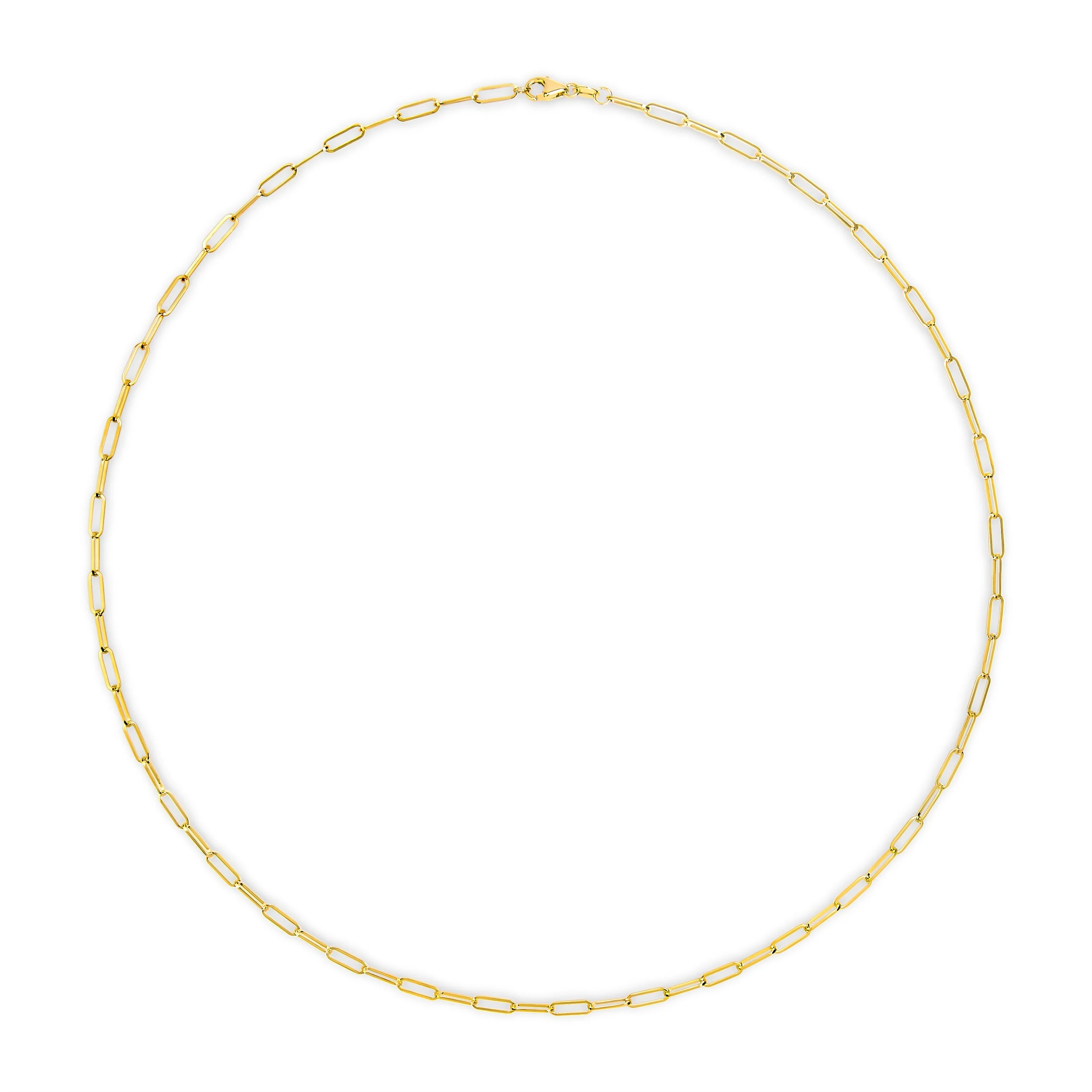 Solid 14K Yellow Gold 2.5mm Paperclip Chain Necklace Unisex 18" Inches - Image 4