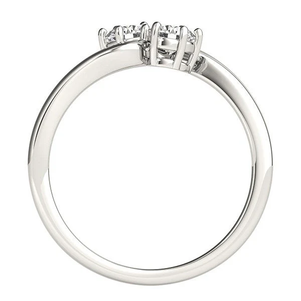 Solitaire Two Stone Diamond Ring in 14k White Gold (1/2 cttw) - Image 2