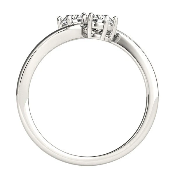 Solitaire Two Stone Diamond Ring in 14k White Gold (1/2 cttw) - Image 5