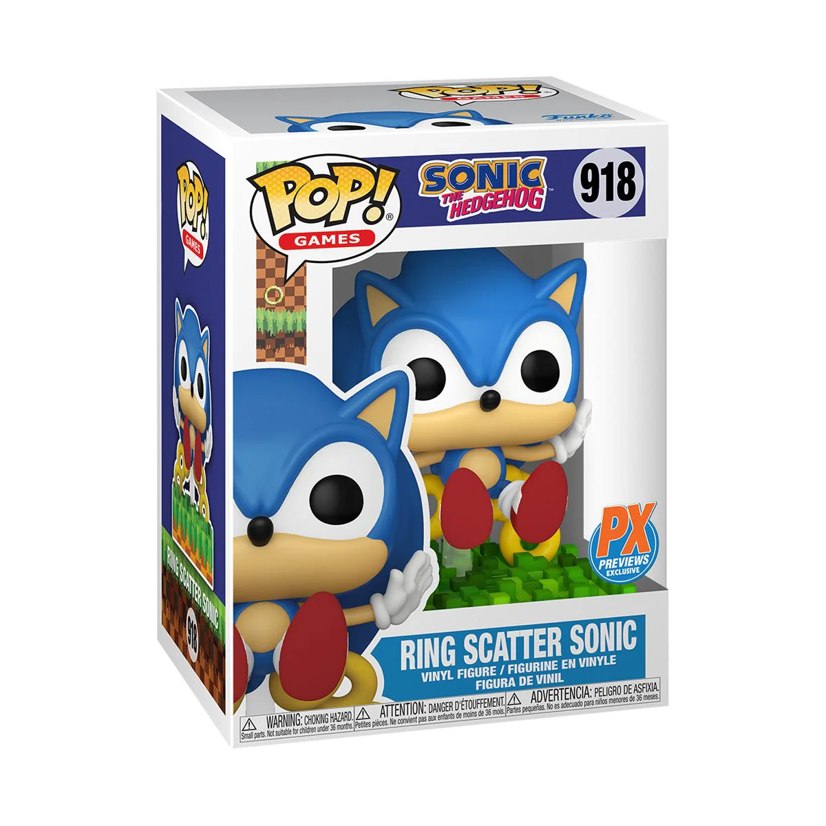 Sonic the Hedgehog Ring Scatter Sonic Funko Pop! Vinyl Figure #918 - Previews Exclusive - Image 2