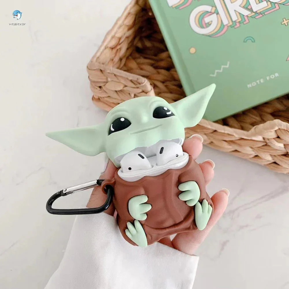 Star Wars Airpod Case Mandalorian Baby Yoda Grogu Silicon bumper keychain - Image 2