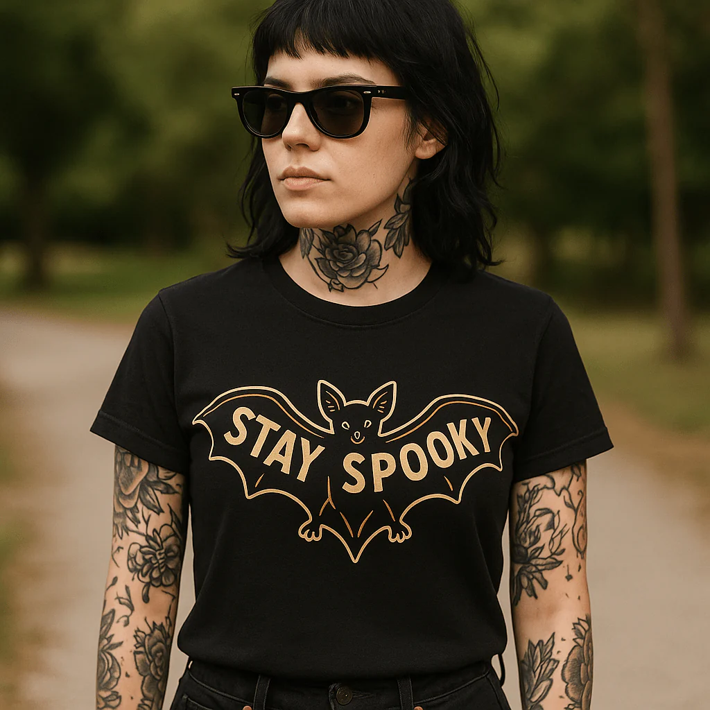 Stay Spooky Bat T-Shirt - Image 2