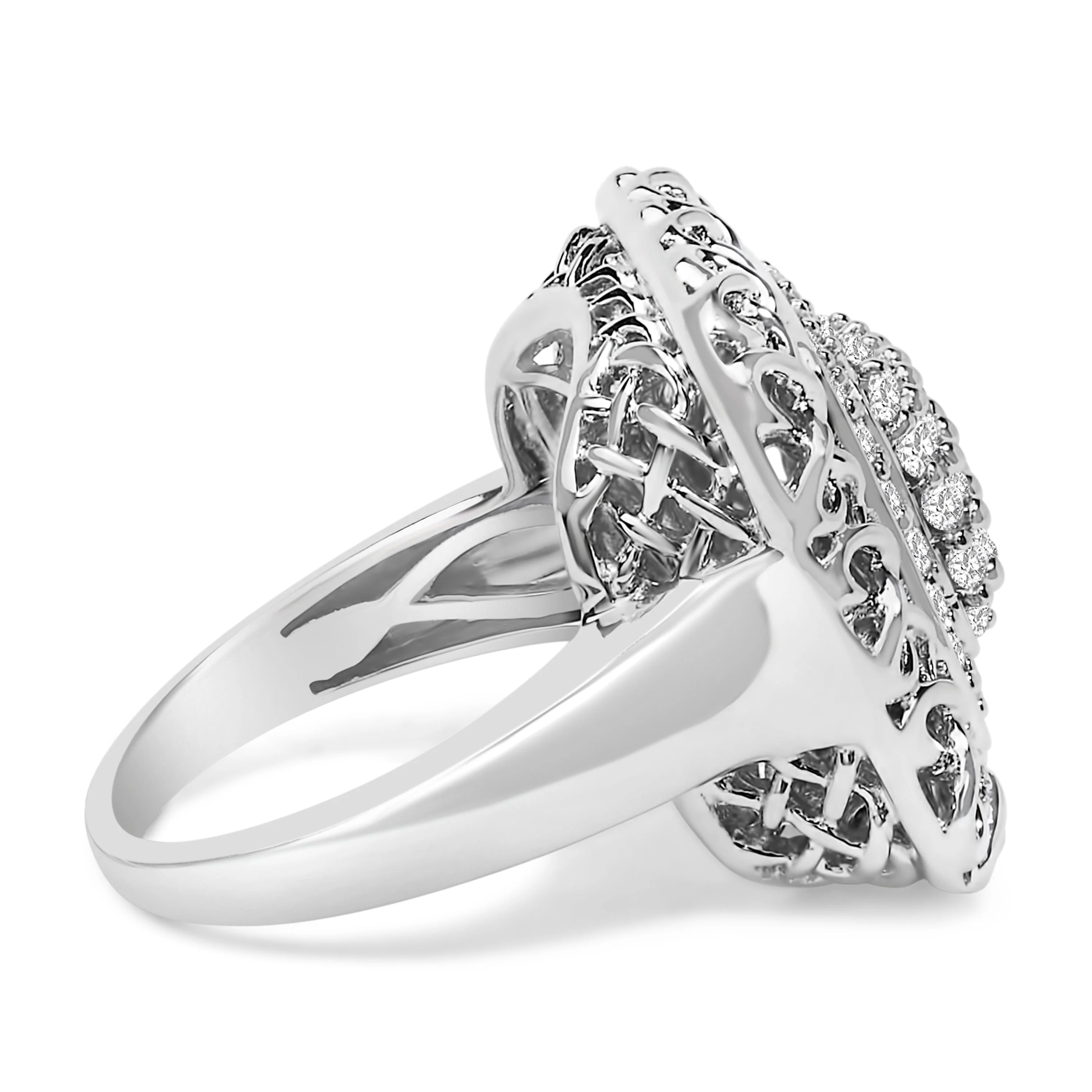 Sterling Silver 1.0 Cttw Diamond Celtic Knot Cocktail Ring - Image 2