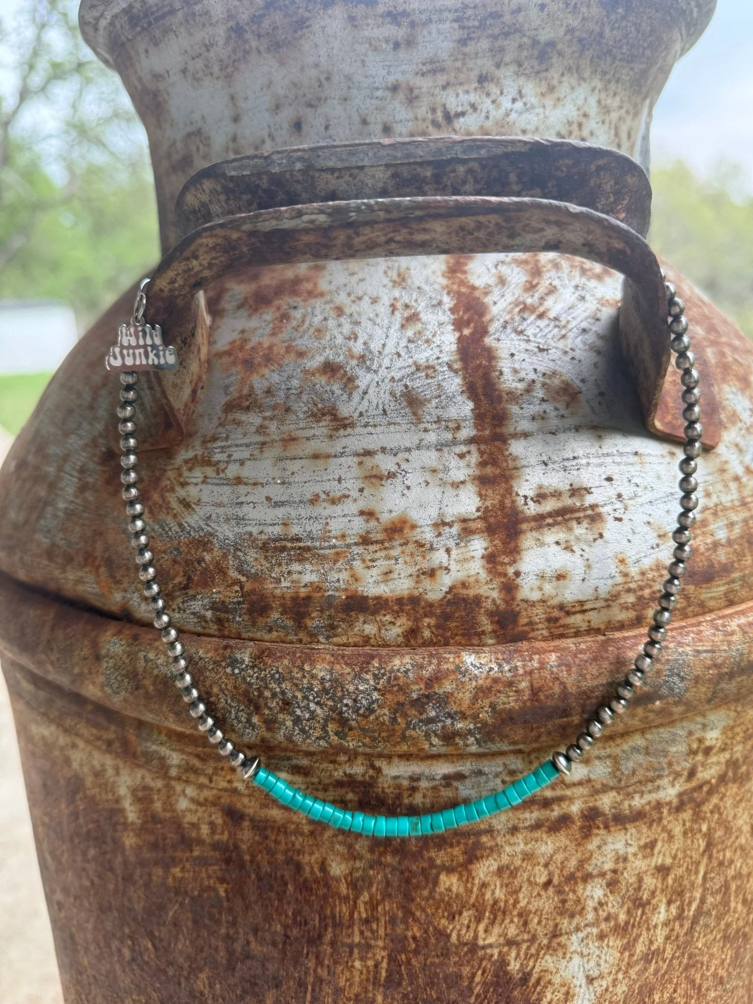 Sterling Silver Azure Soul Heishi Beaded Necklace - Image 2
