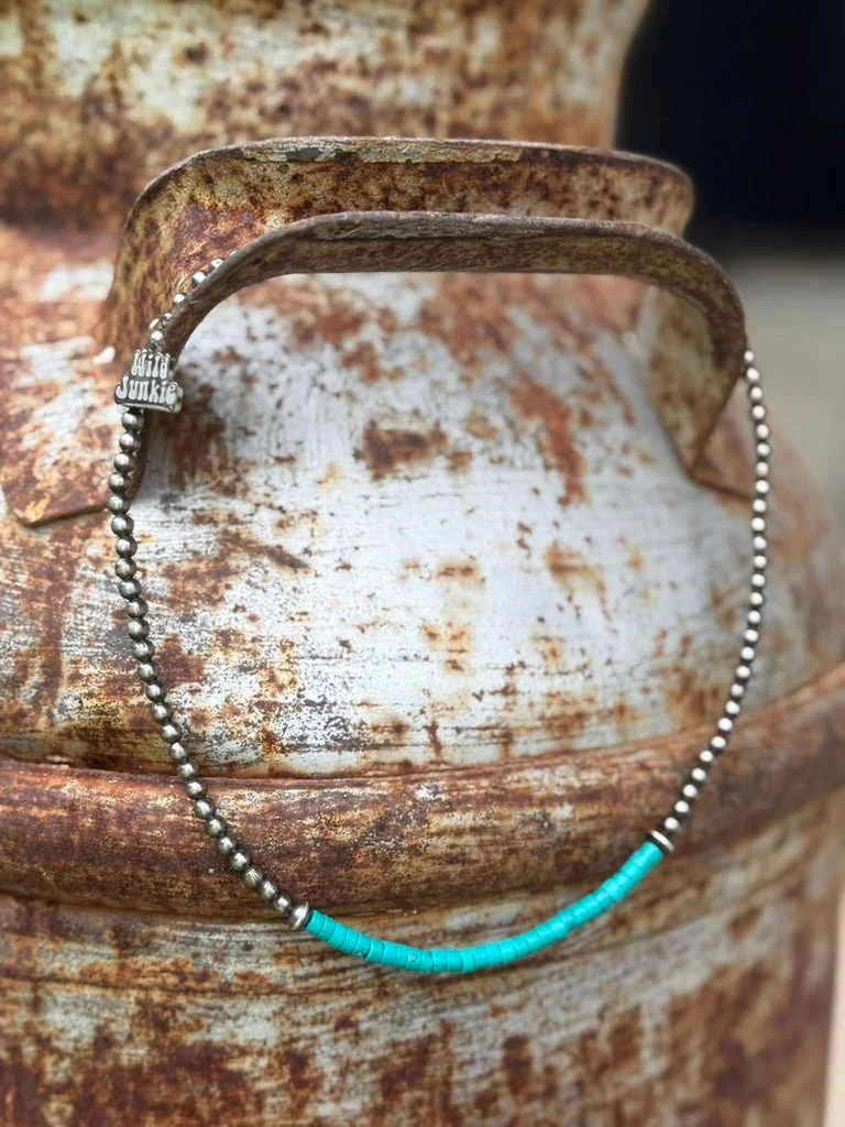 Sterling Silver Azure Soul Heishi Beaded Necklace - Image 3