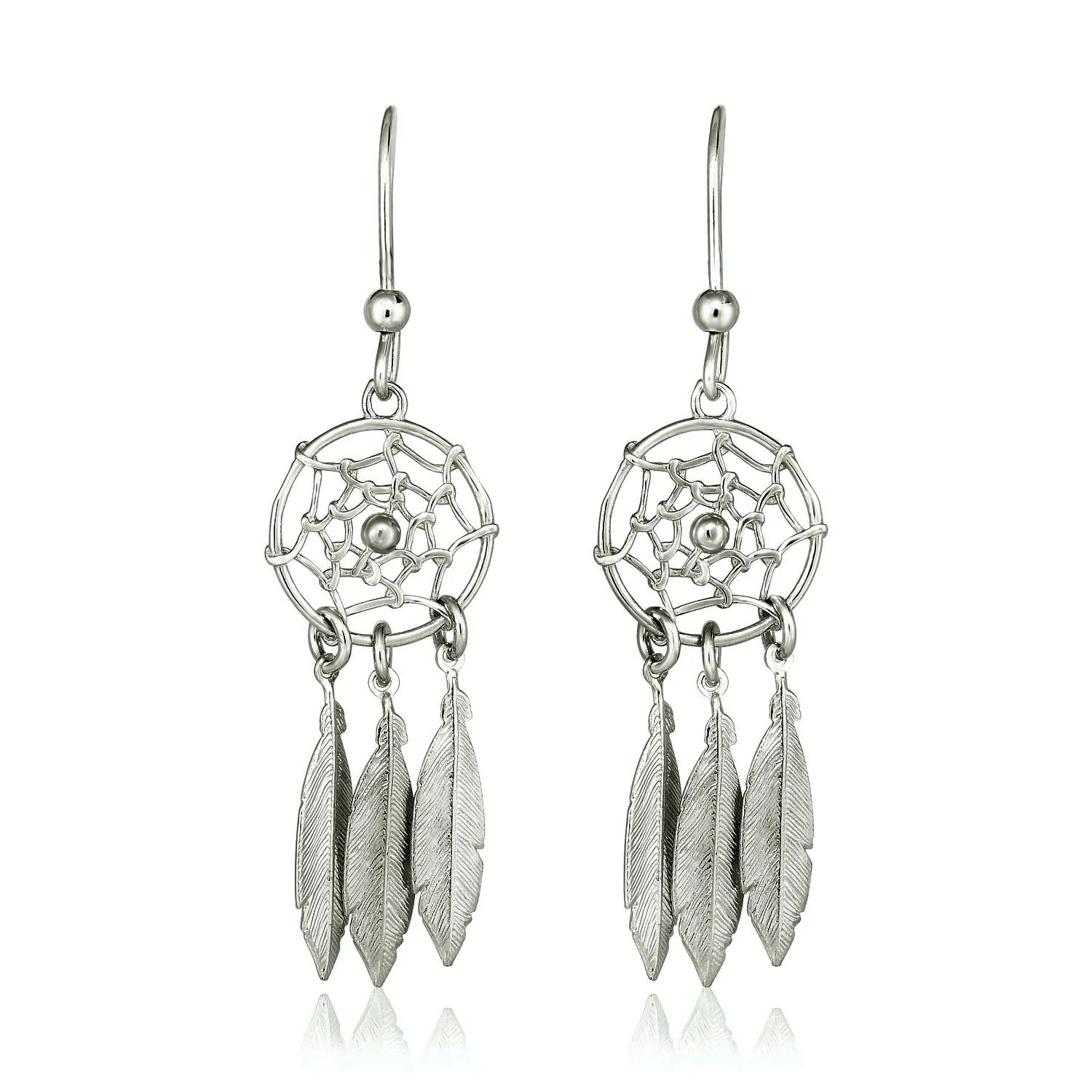 Sterling Silver Dream Catcher Dangle Earrings - Image 4