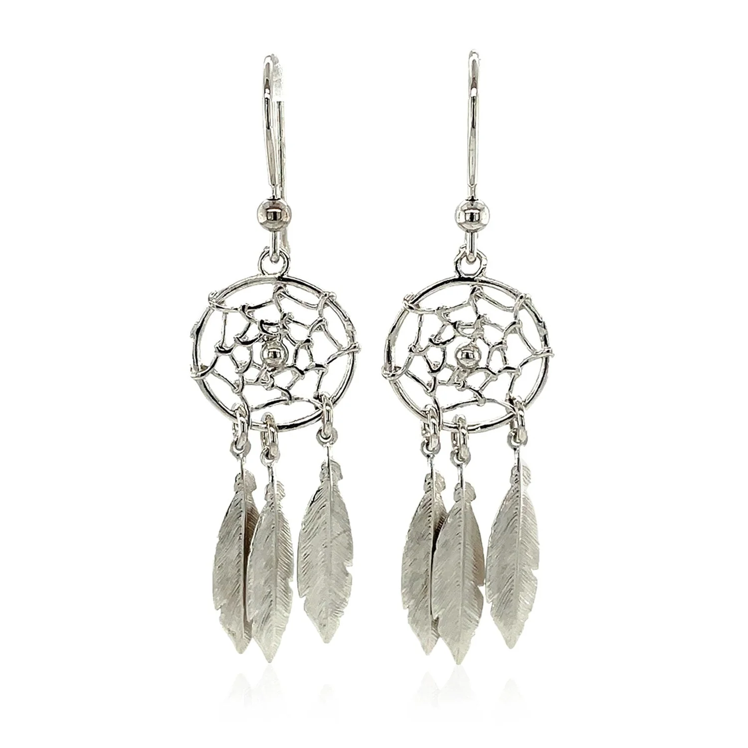 Sterling Silver Dream Catcher Dangle Earrings - Image 5