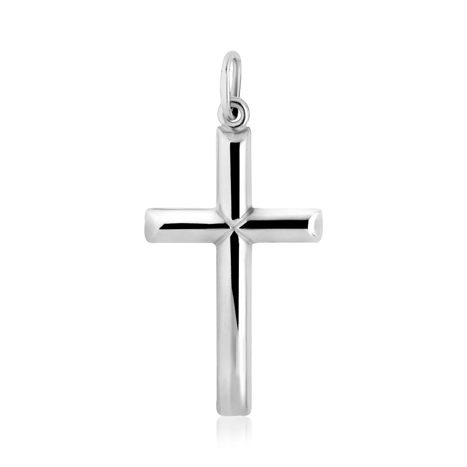 Sterling Silver Polished Bar Cross Pendant - Image 3