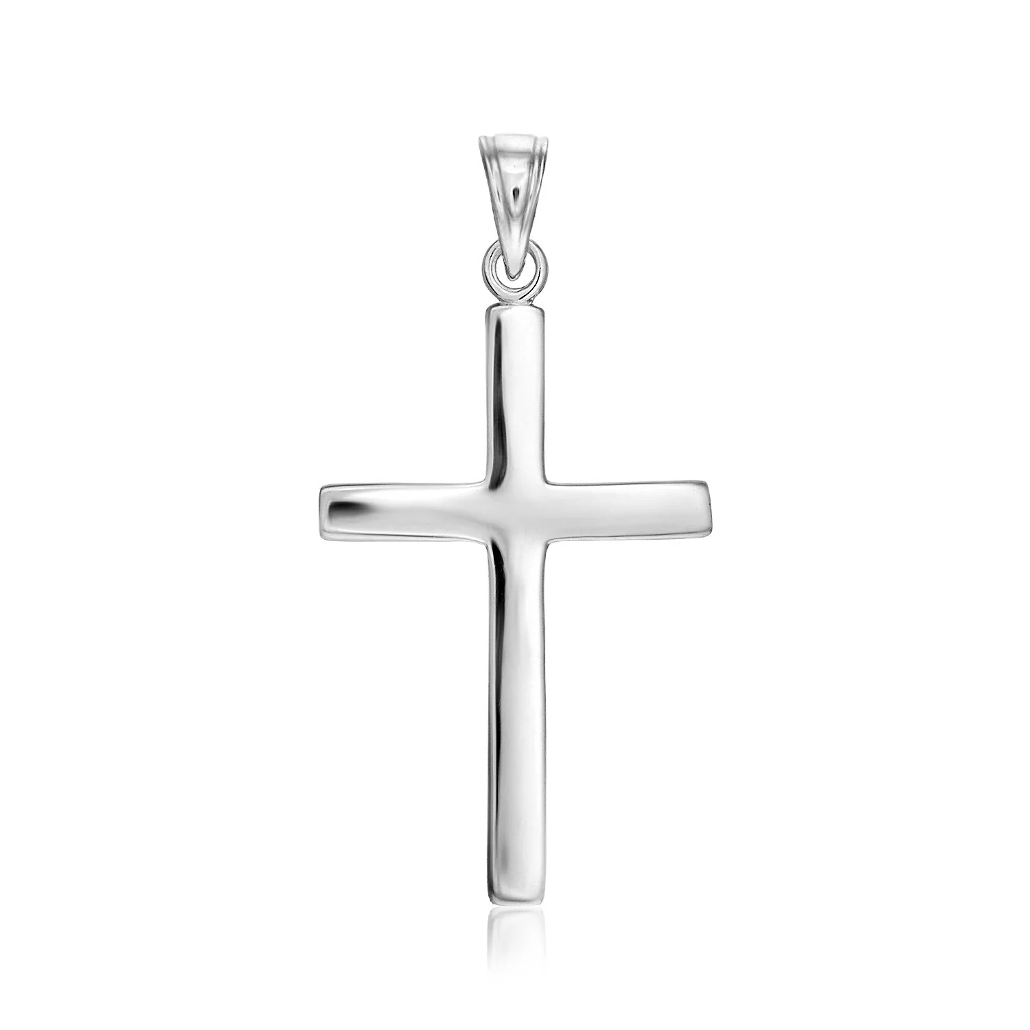 Sterling Silver Polished Cross Pendant - Image 3
