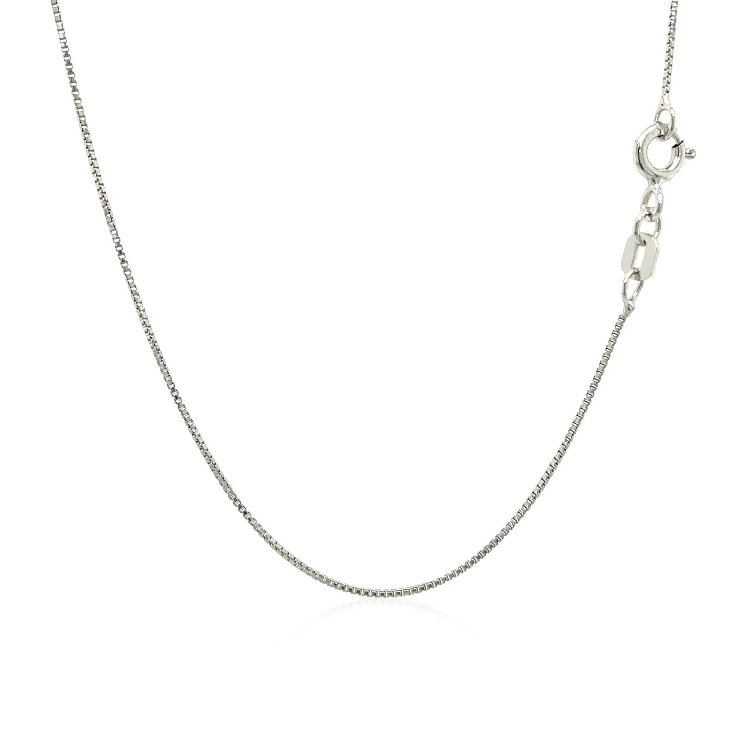 Sterling Silver Rhodium Plated Box Chain 0.7mm - Image 8