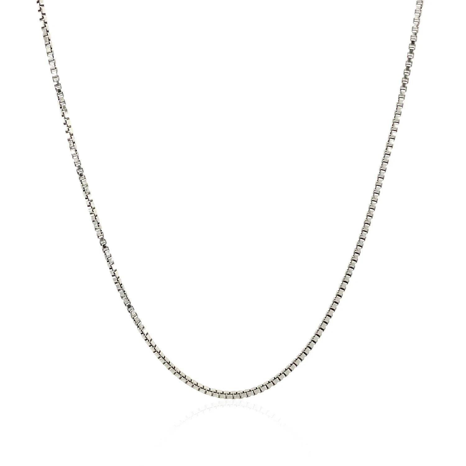 Sterling Silver Rhodium Plated Box Chain 1.1mm - Image 7