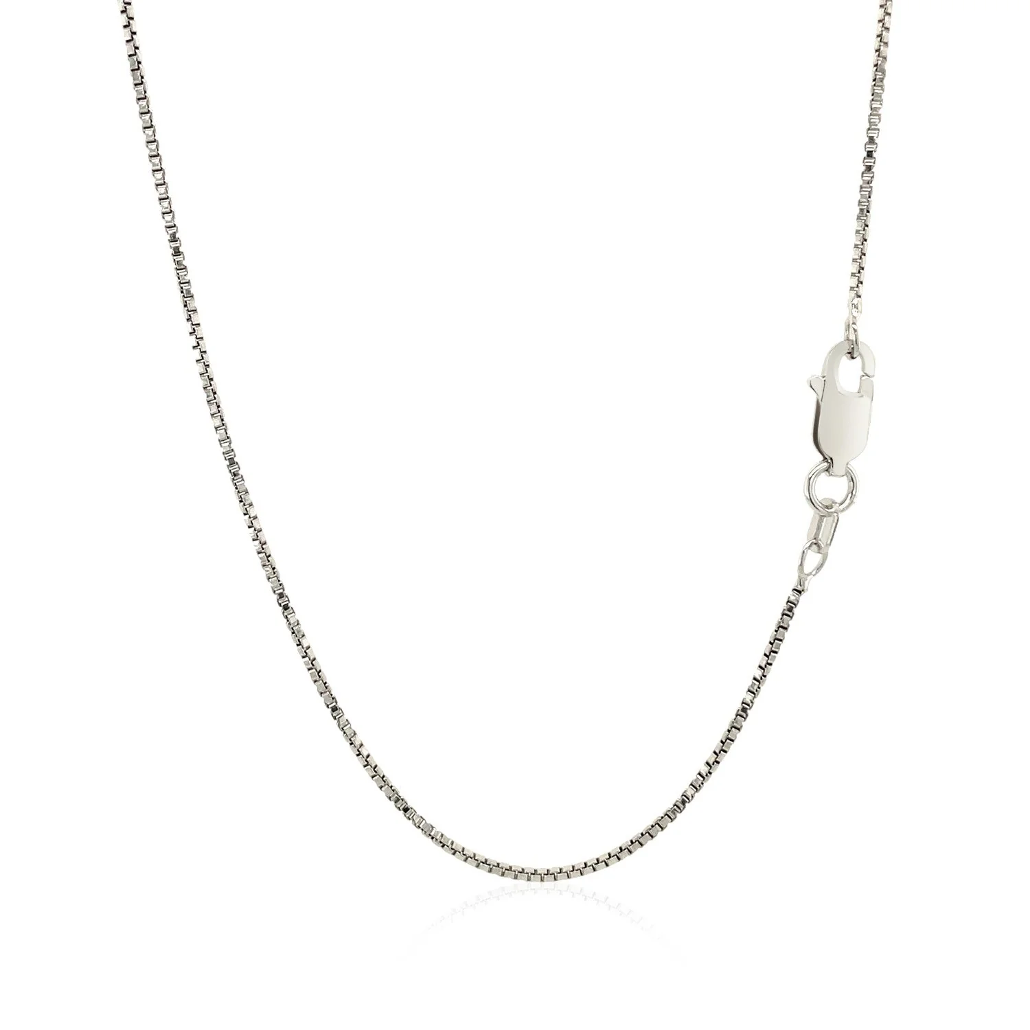 Sterling Silver Rhodium Plated Box Chain 1.1mm - Image 8