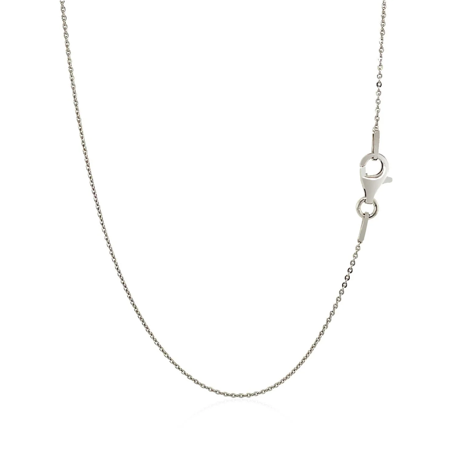 Sterling Silver Rhodium Plated Cable Chain 0.6mm - Image 3