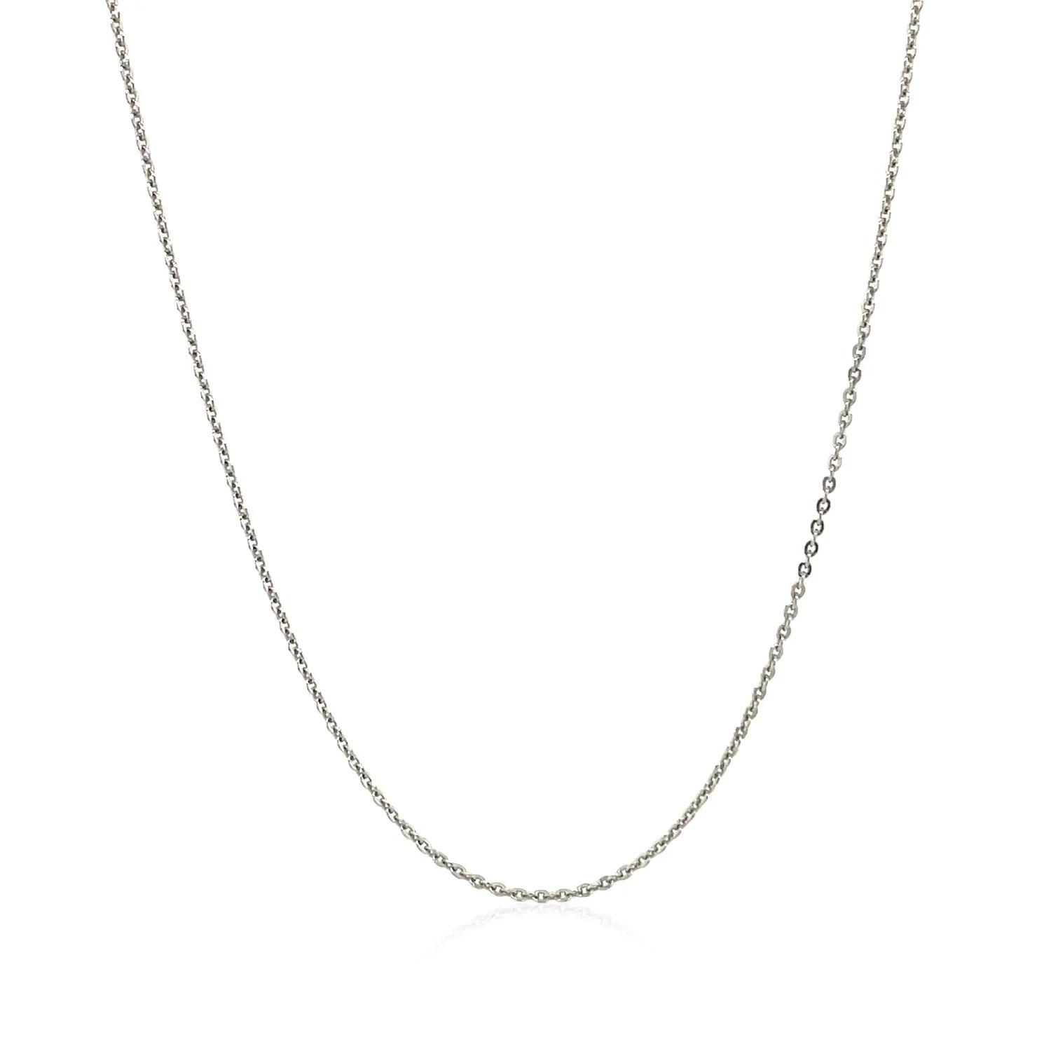 Sterling Silver Rhodium Plated Cable Chain 0.6mm - Image 7
