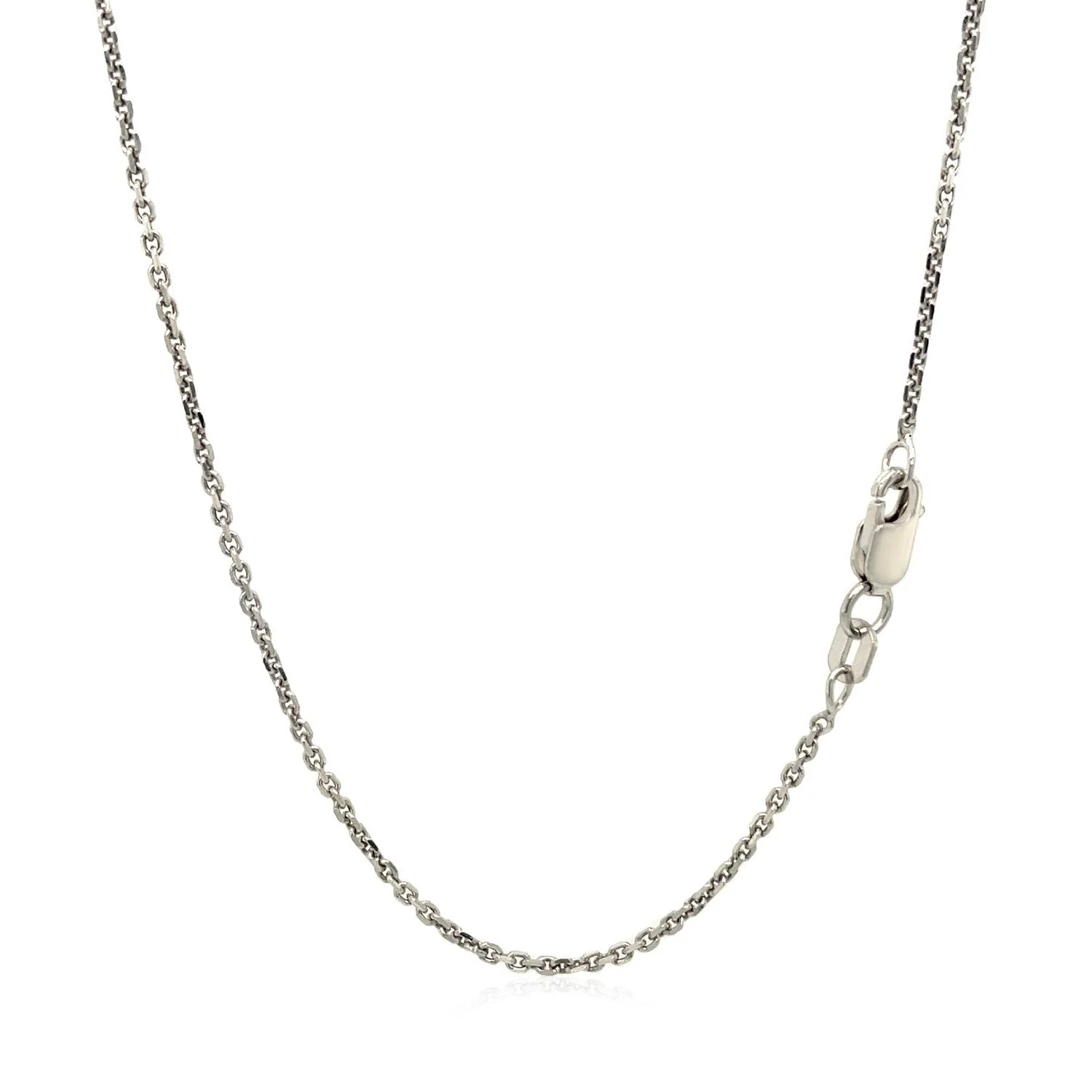 Sterling Silver Rhodium Plated Cable Chain 1.4mm - Image 3