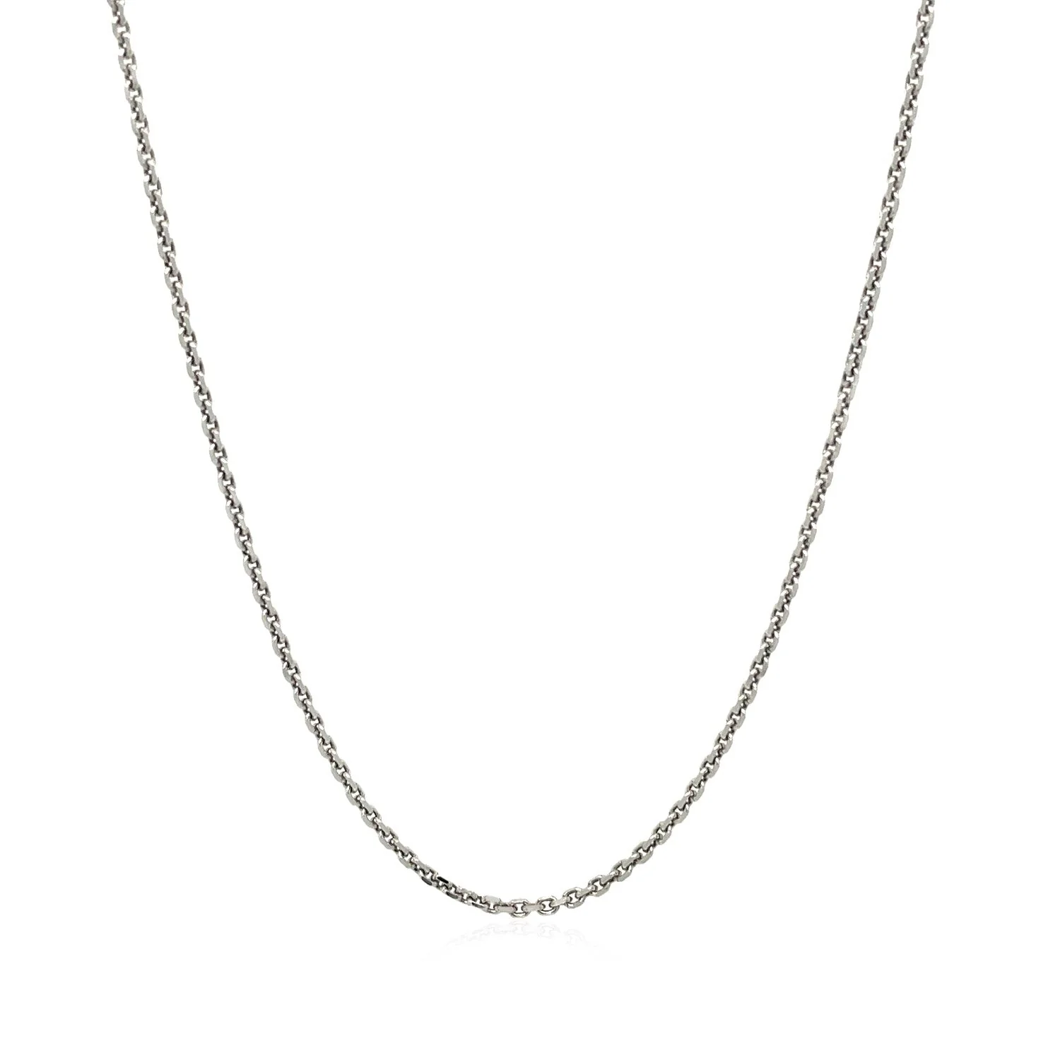 Sterling Silver Rhodium Plated Cable Chain 1.4mm - Image 7