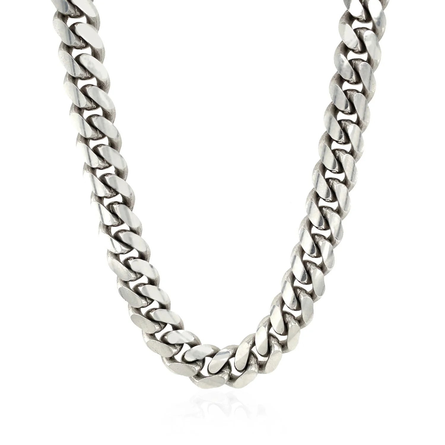 Sterling Silver Rhodium Plated Miami Cuban Chain 9.8mm - Image 2