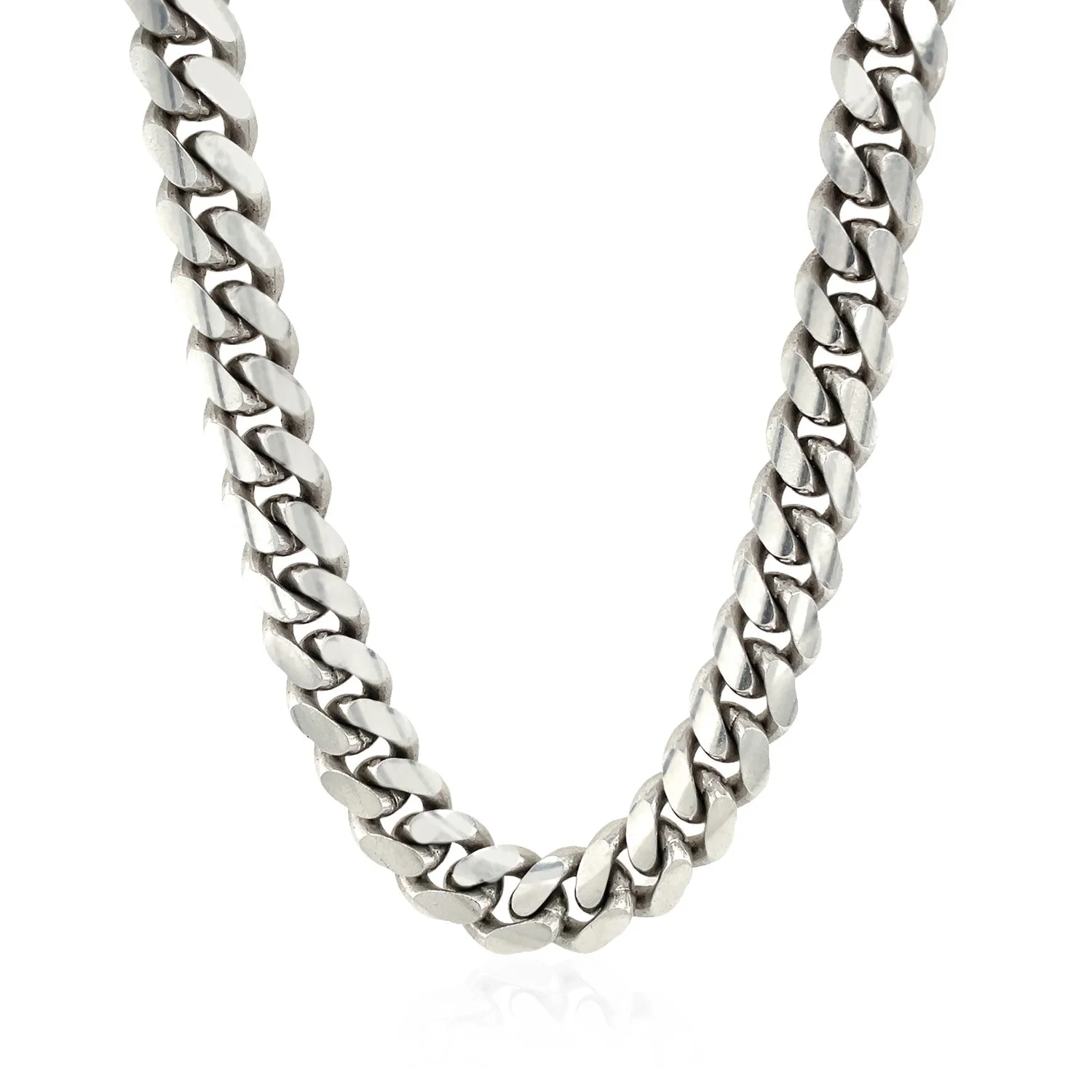 Sterling Silver Rhodium Plated Miami Cuban Chain 9.8mm - Image 7