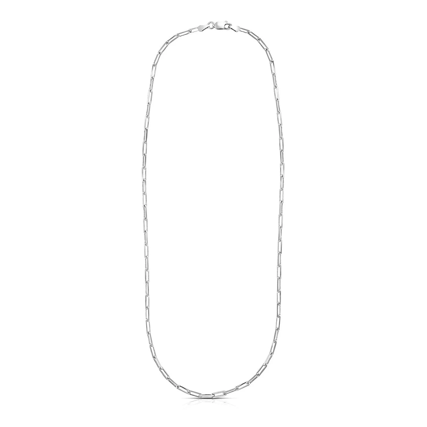 Sterling Silver Rhodium Plated Paperclip Chain (3.0 mm) - Image 2