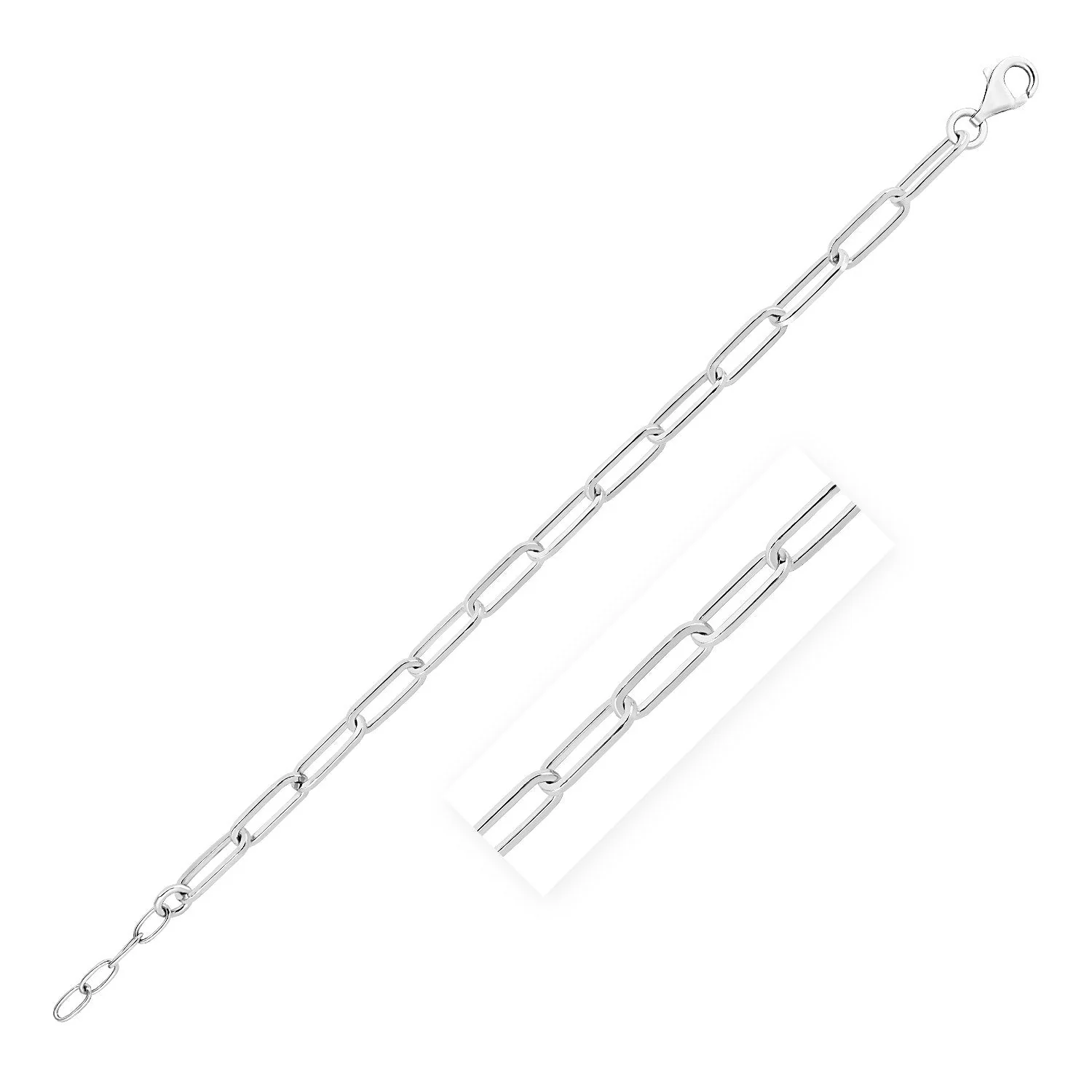 Sterling Silver Wide Paperclip Chain Bracelet - Image 4