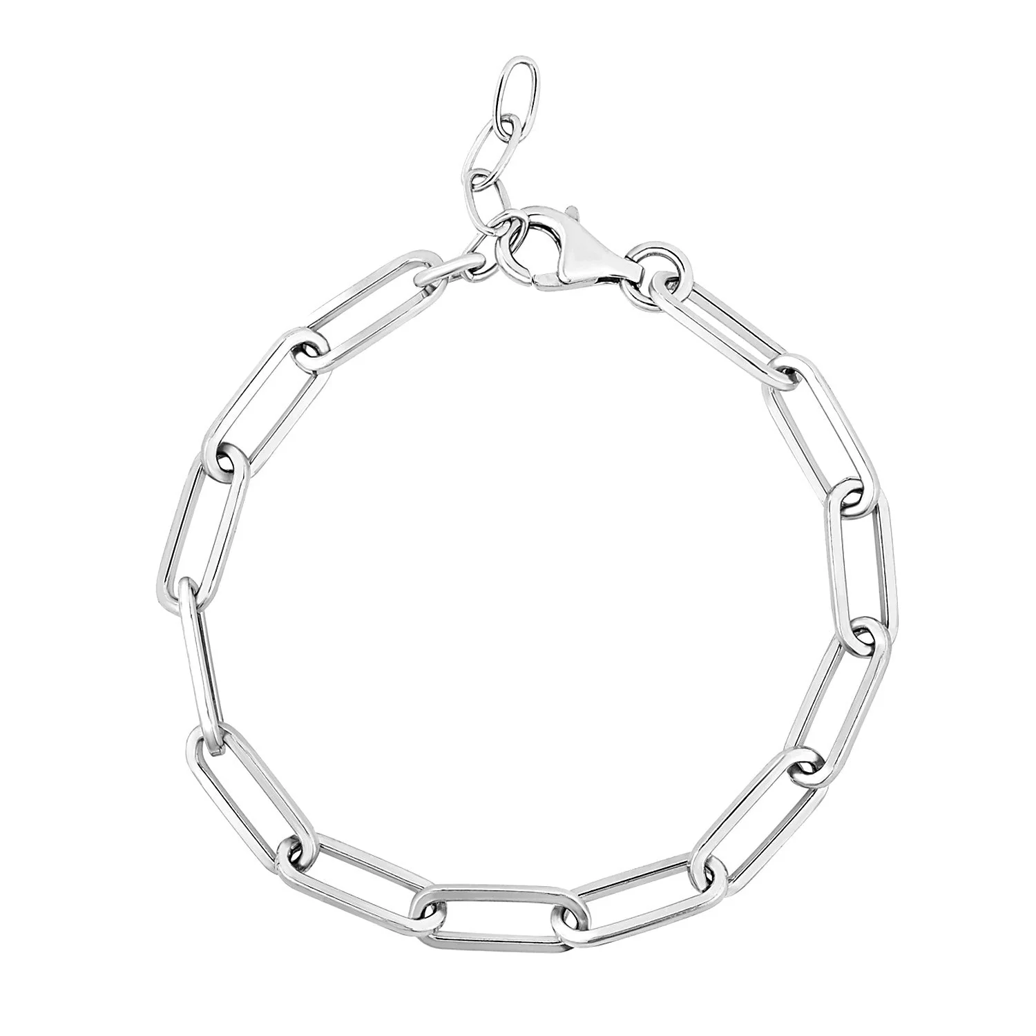 Sterling Silver Wide Paperclip Chain Bracelet - Image 5