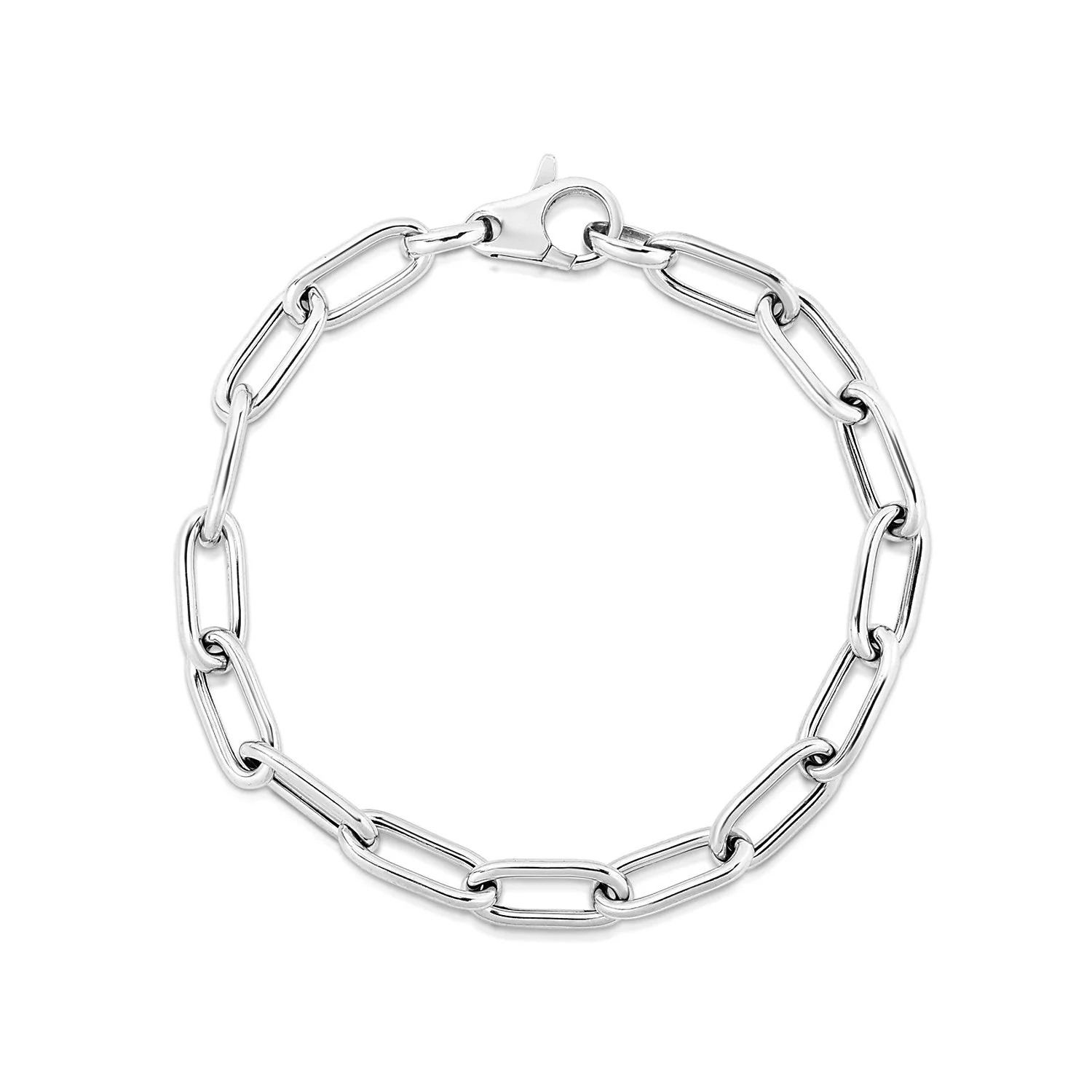 Sterling Silver Wide Paperclip Chain Bracelet - Image 8