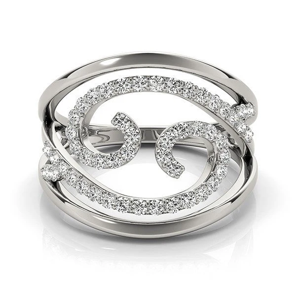 Swirl Design Diamond Ring in 14k White Gold (1/2 cttw) - Image 2