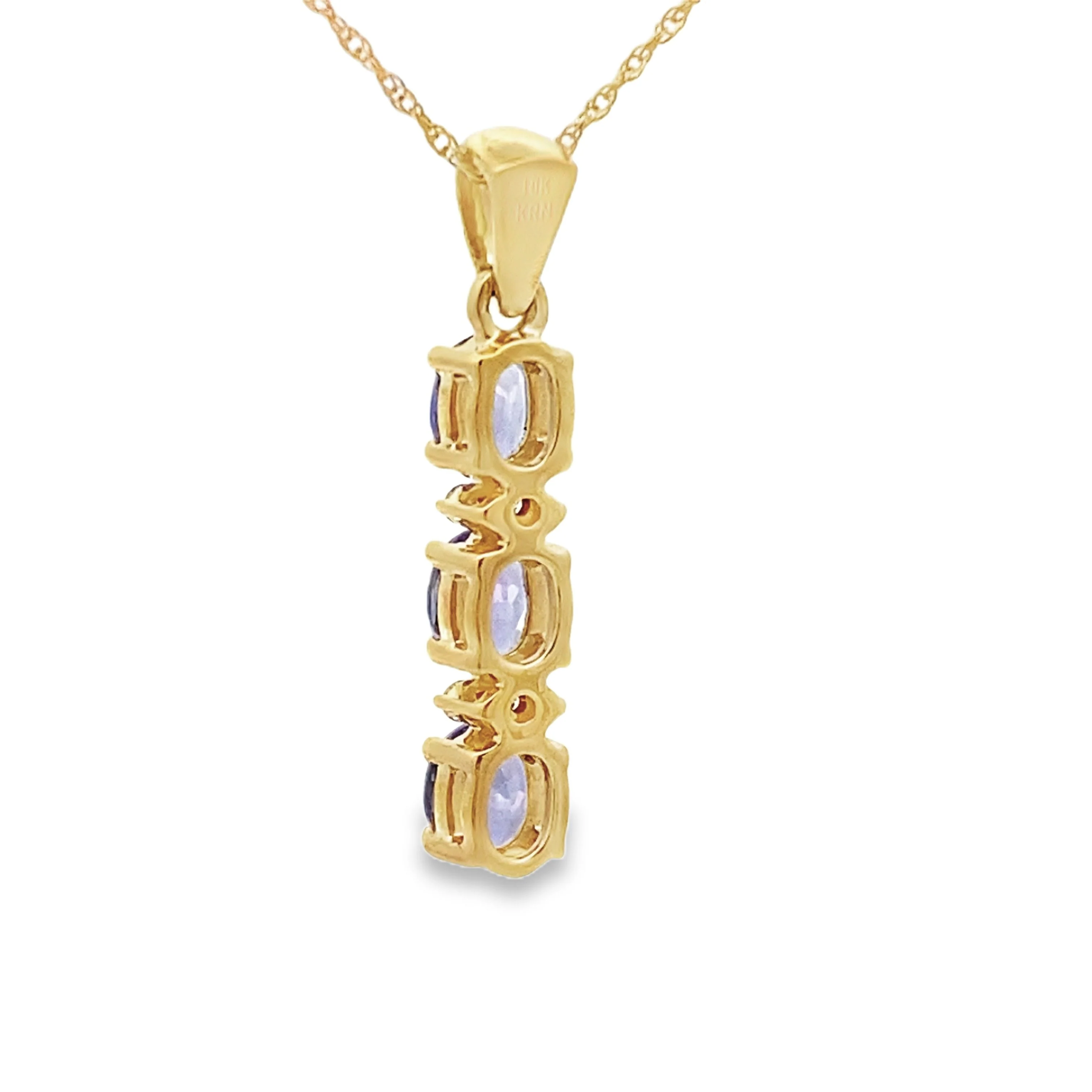 Tanzanite Diamond Fashion Pendants 10KT Yellow Gold - Image 2