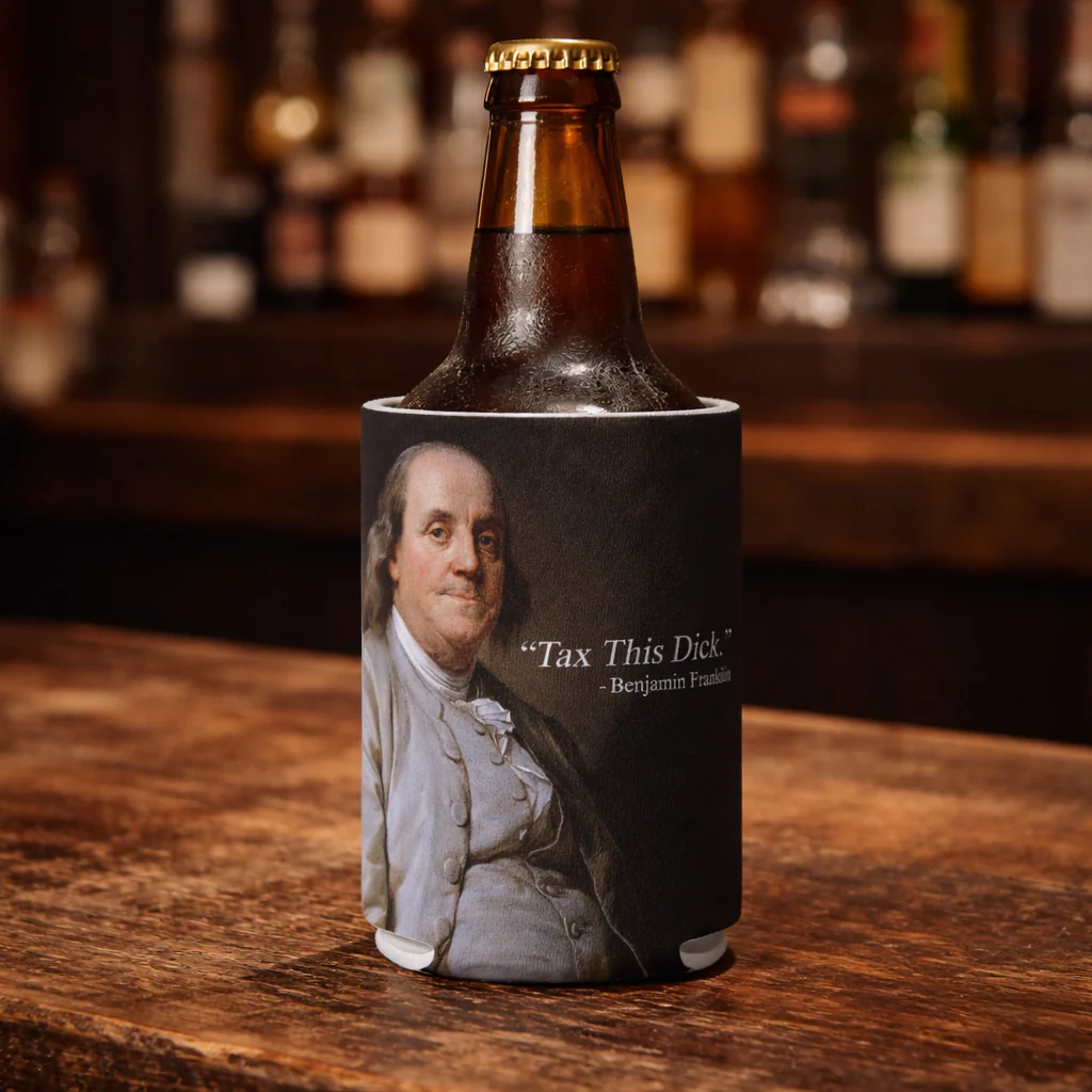Tax This D-ck Benjamin Franklin Can Cooler - Image 2