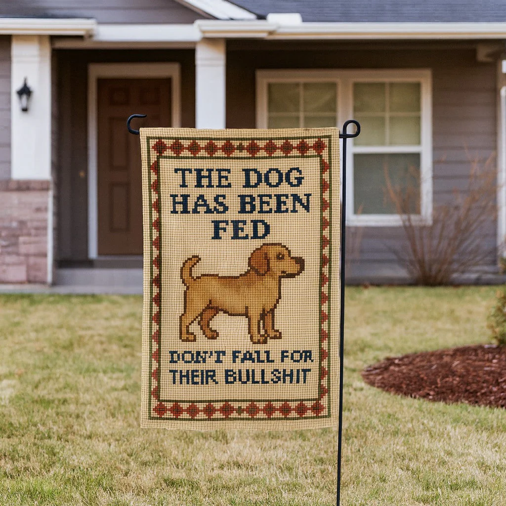 The Dog Has Been Fed Garden Flag - Image 2
