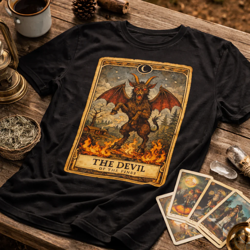 The Jersey Devil Tarot Card T-Shirt - Image 3
