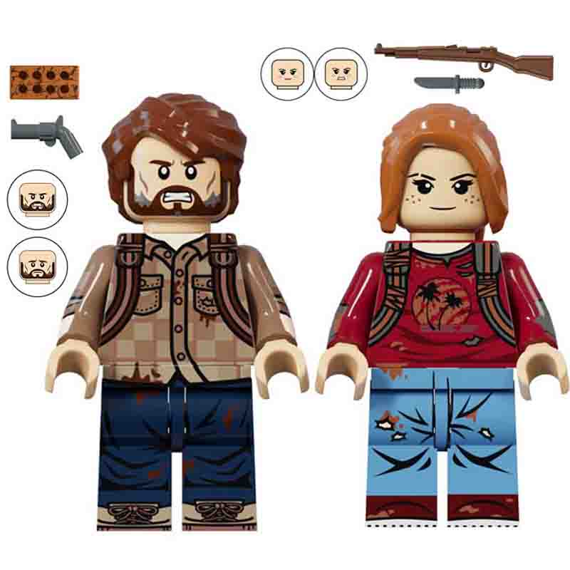 The Last Of Us Joel & Ellie set of 2 Lego minifigures Custom Toys