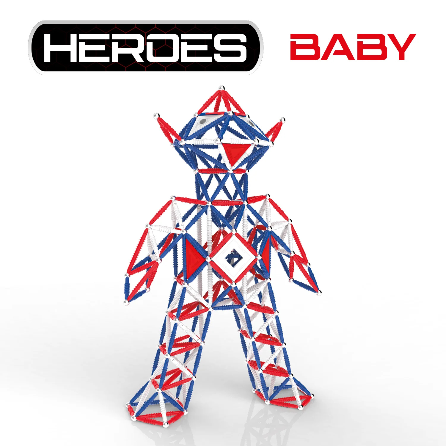 Tinamiri Supermag - Heroes Baby 460 - Magnetic Building Set, Educational construction fun, 460 piece set, Magnet Toys, 0170 - Image 4