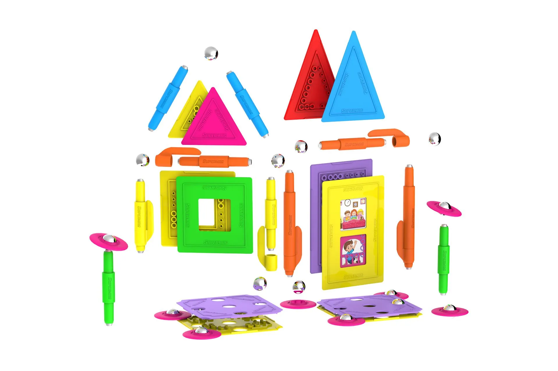Tinamiri Supermag - House 55 - Magnetic Building Set, Educational construction fun, 55 piece set, Magnet Toys, 0663 - Image 4