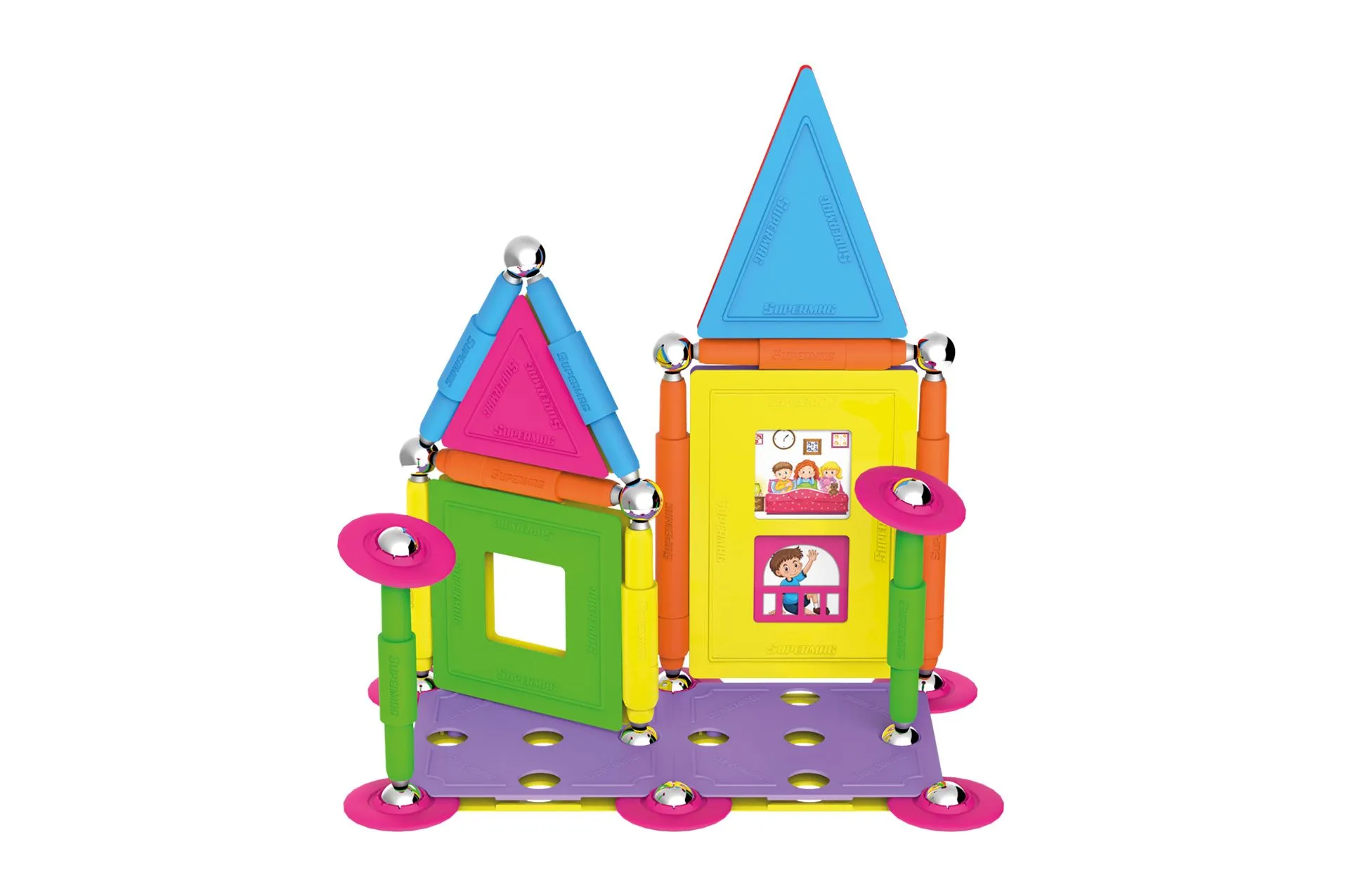 Tinamiri Supermag - House 55 - Magnetic Building Set, Educational construction fun, 55 piece set, Magnet Toys, 0663 - Image 6