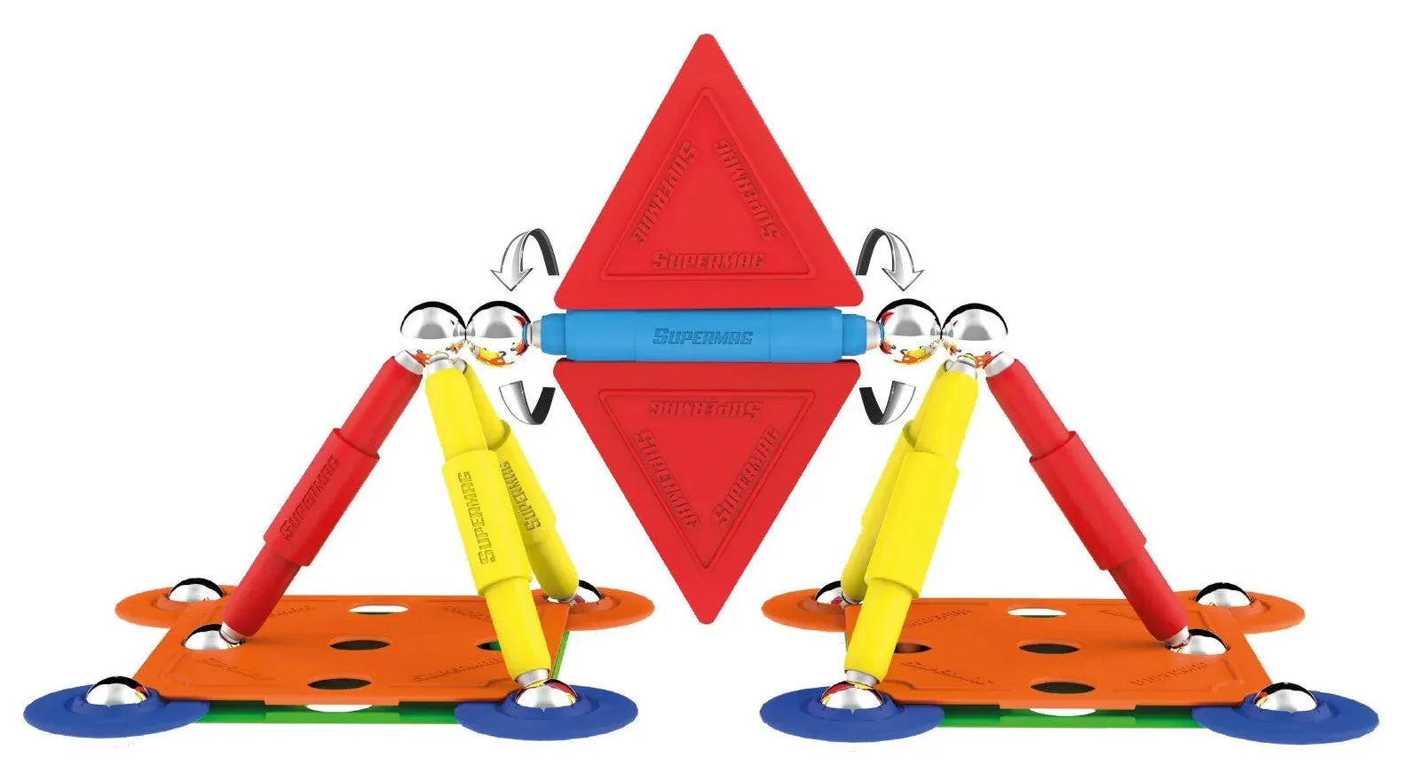Tinamiri Supermag - Multicolor 45 - Magnetic Building Set, Educational construction fun, 45 piece set, Magnet Toys, 0651 - Image 7