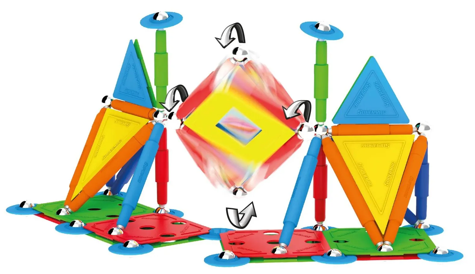 Tinamiri Supermag - Multicolor 85 - Magnetic Building Set, Educational construction fun, 85 piece set, Magnet Toys, 0658 - Image 6