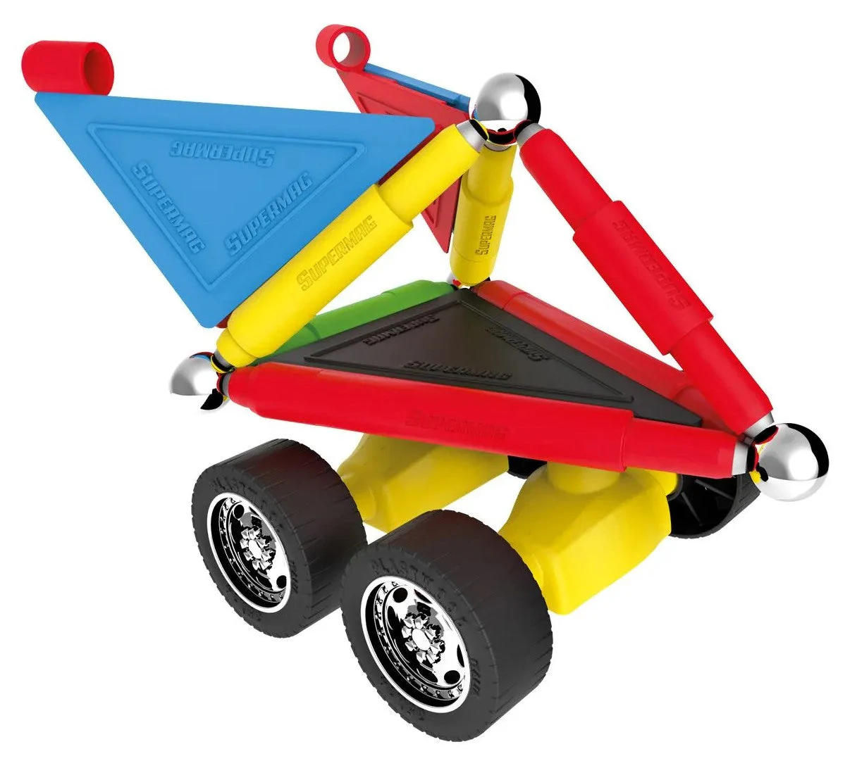 Tinamiri Supermag - Wheels 30 - Magnetic Building Set, Educational construction fun, 30 piece set, Magnet Toys, 0653 - Image 4