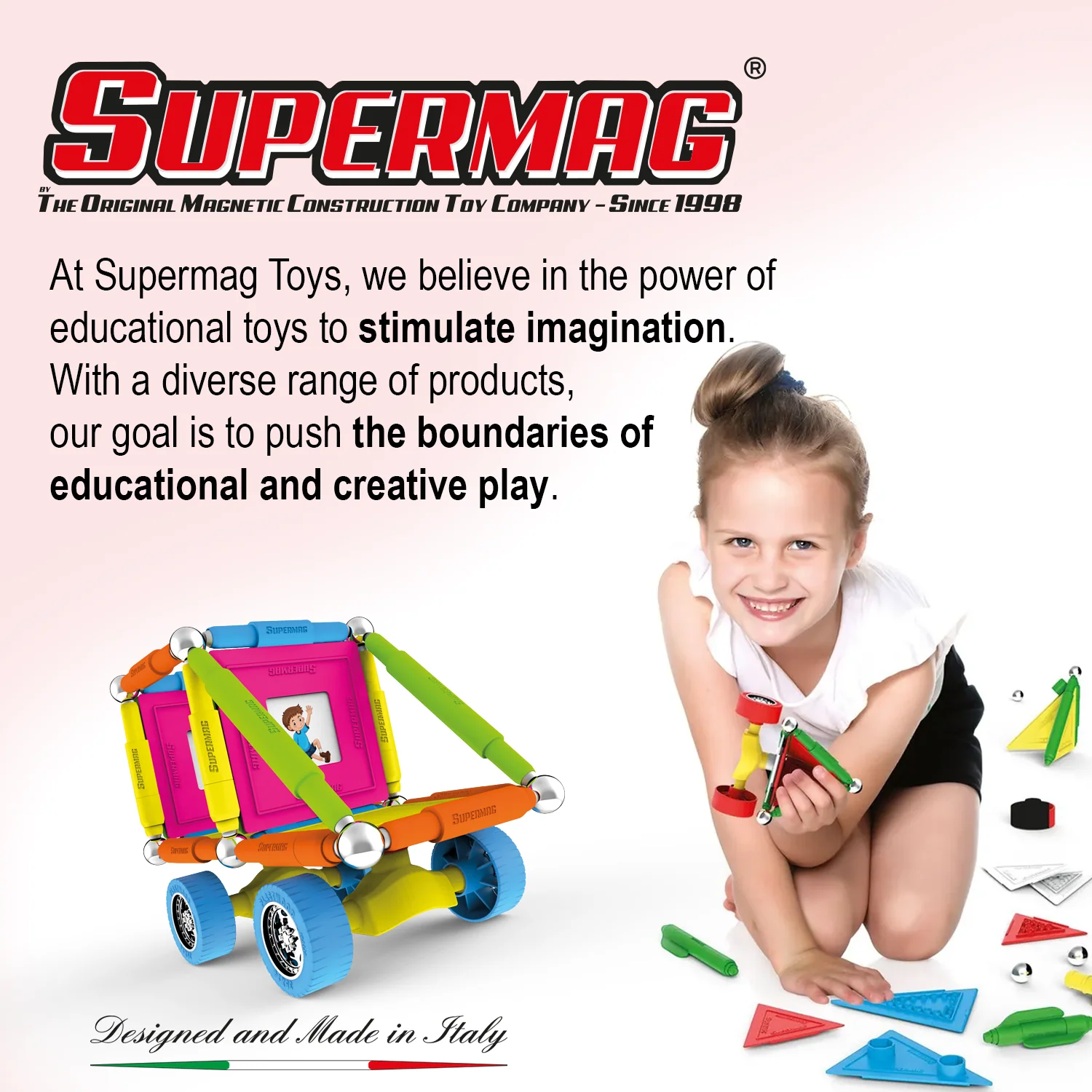 Tinamiri Supermag - Wheels 30 - Magnetic Building Set, Educational construction fun, 30 piece set, Magnet Toys, 0653 - Image 8