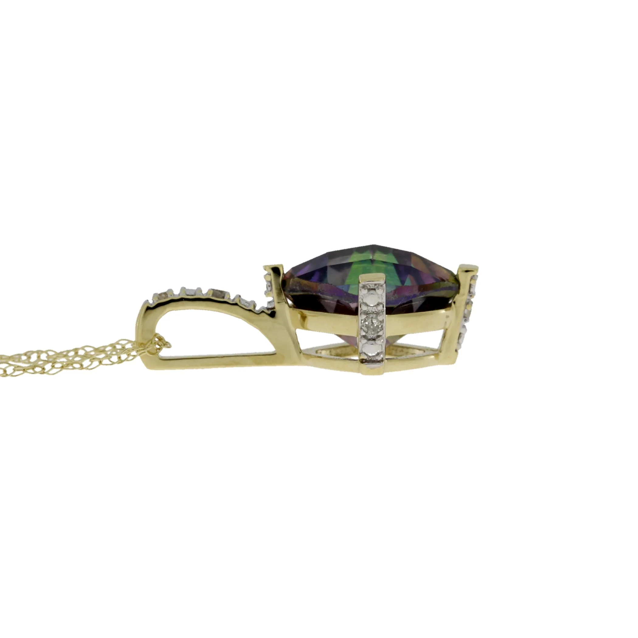 Treated Topaz Diamond Fashion Pendants 10KT Yellow Gold - Image 5