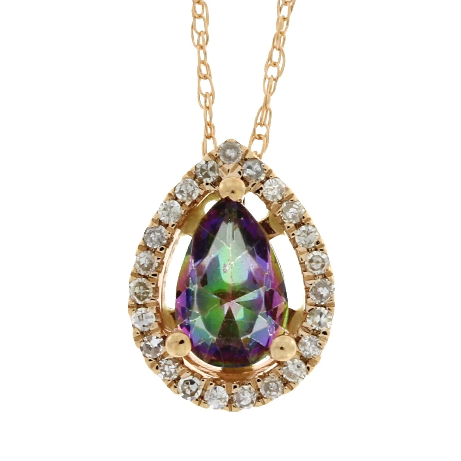 Treated Topaz Diamond Fashion Pendants 14KT Rose Gold - Image 3