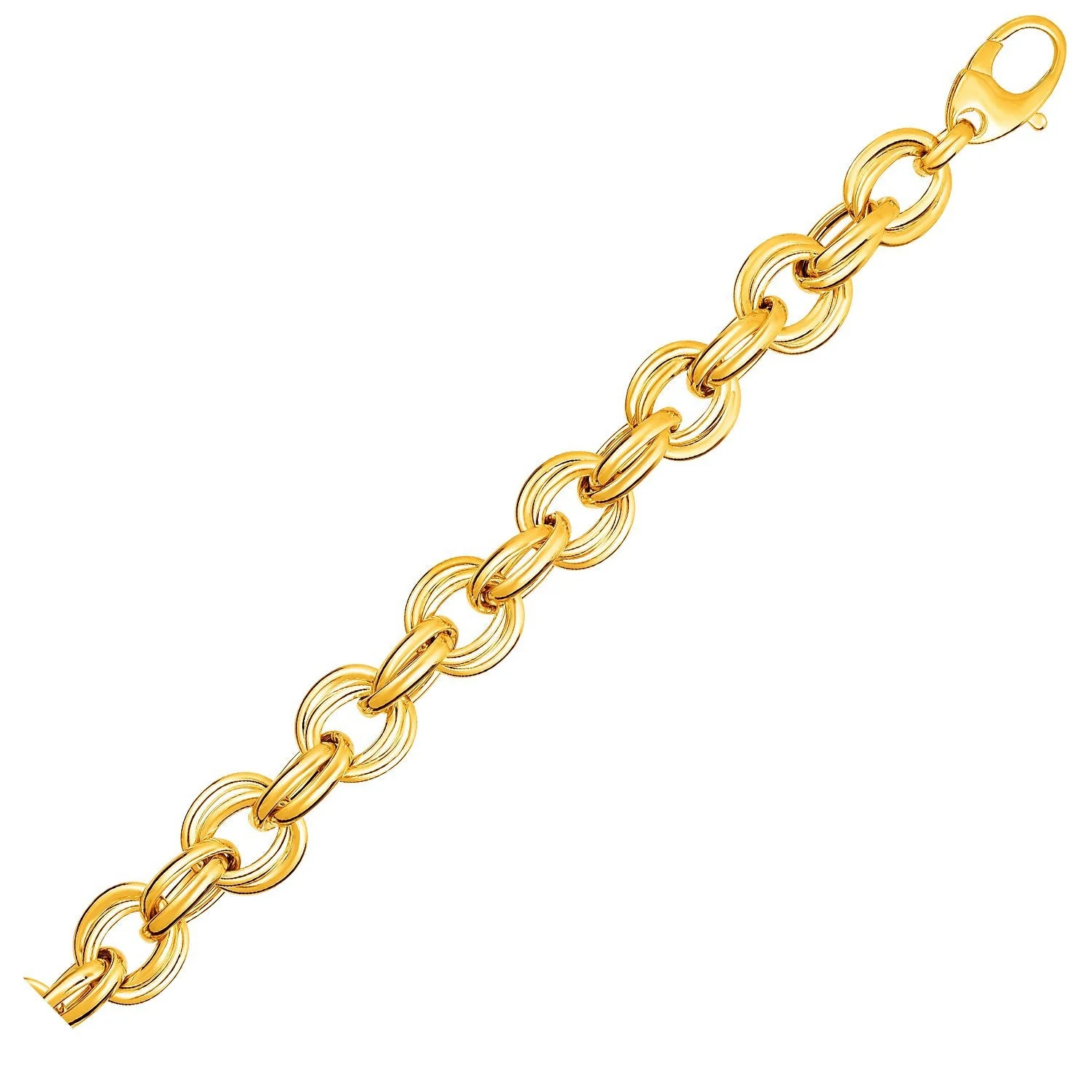 Twisted Double Link Bracelet in 14k Yellow Gold - Image 2