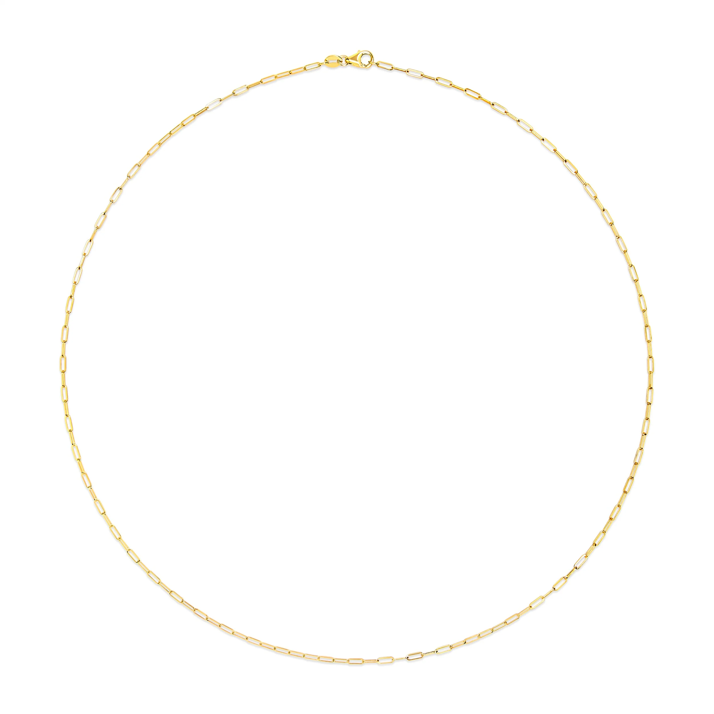Unisex Solid 14K Yellow Gold 1.5mm Paperclip Chain Necklace - 18 Inches - Image 11