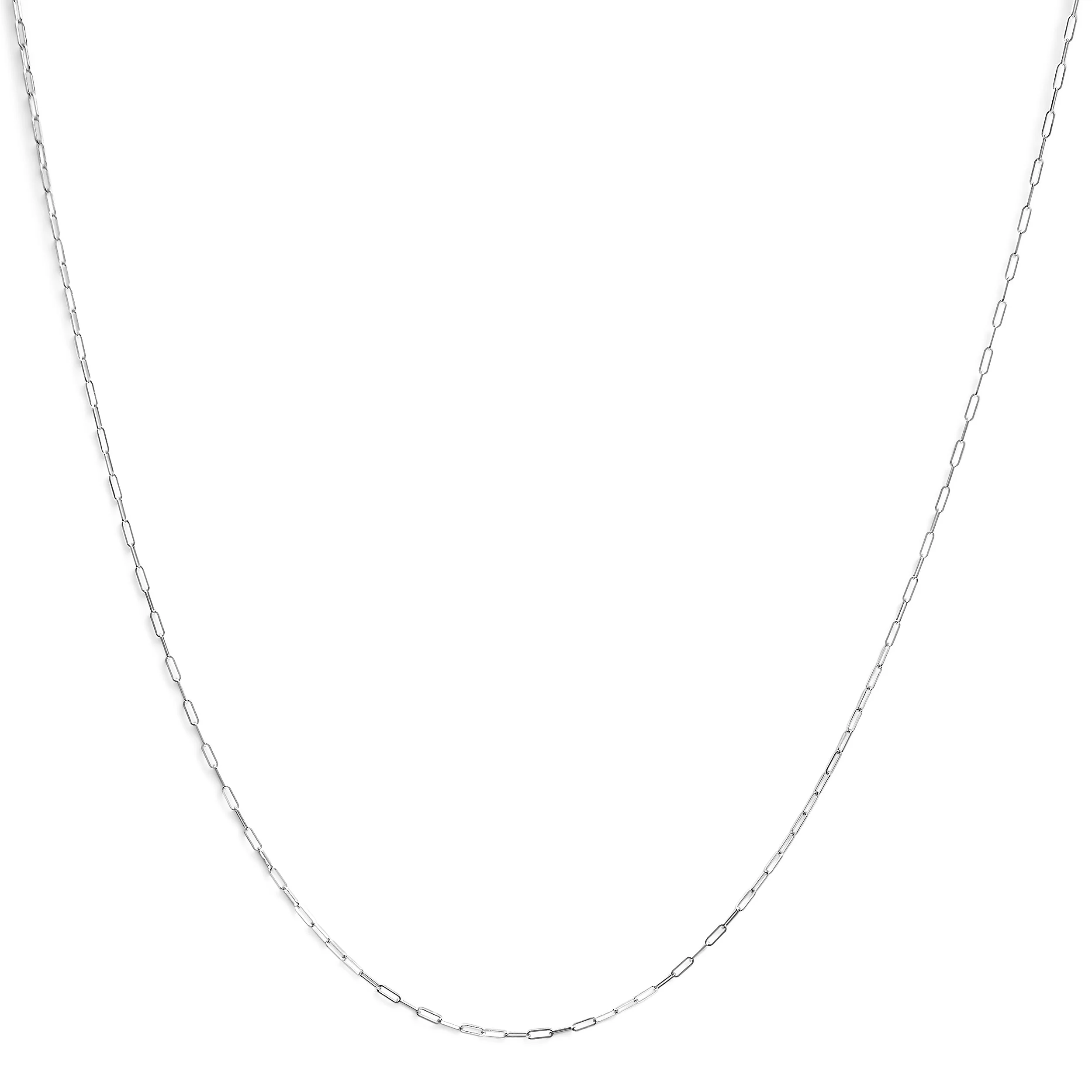 Unisex Solid 14K Yellow Gold 1.5mm Paperclip Chain Necklace - 18 Inches - Image 15