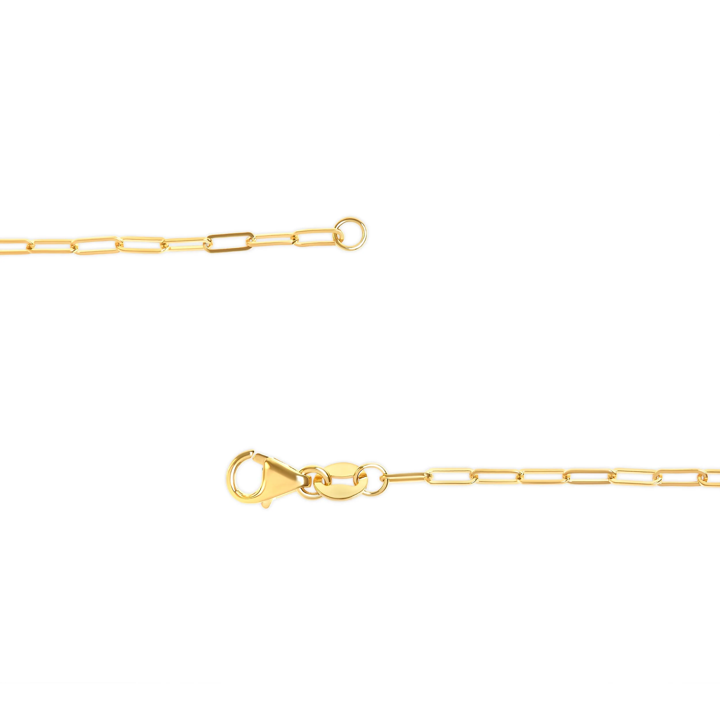 Unisex Solid 14K Yellow Gold 1.5mm Paperclip Chain Necklace - 18 Inches - Image 4