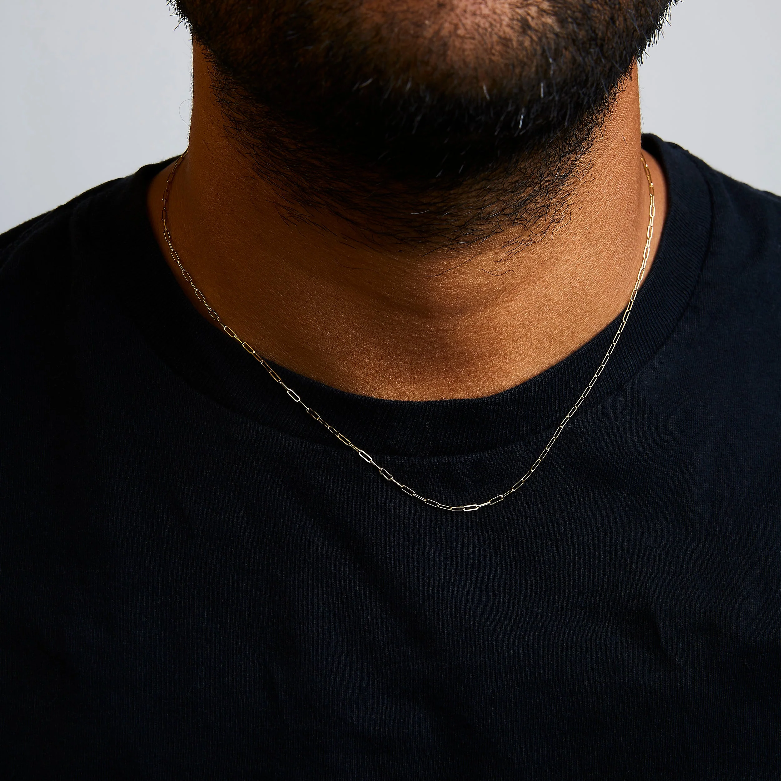Unisex Solid 14K Yellow Gold 1.5mm Paperclip Chain Necklace - 18 Inches - Image 8