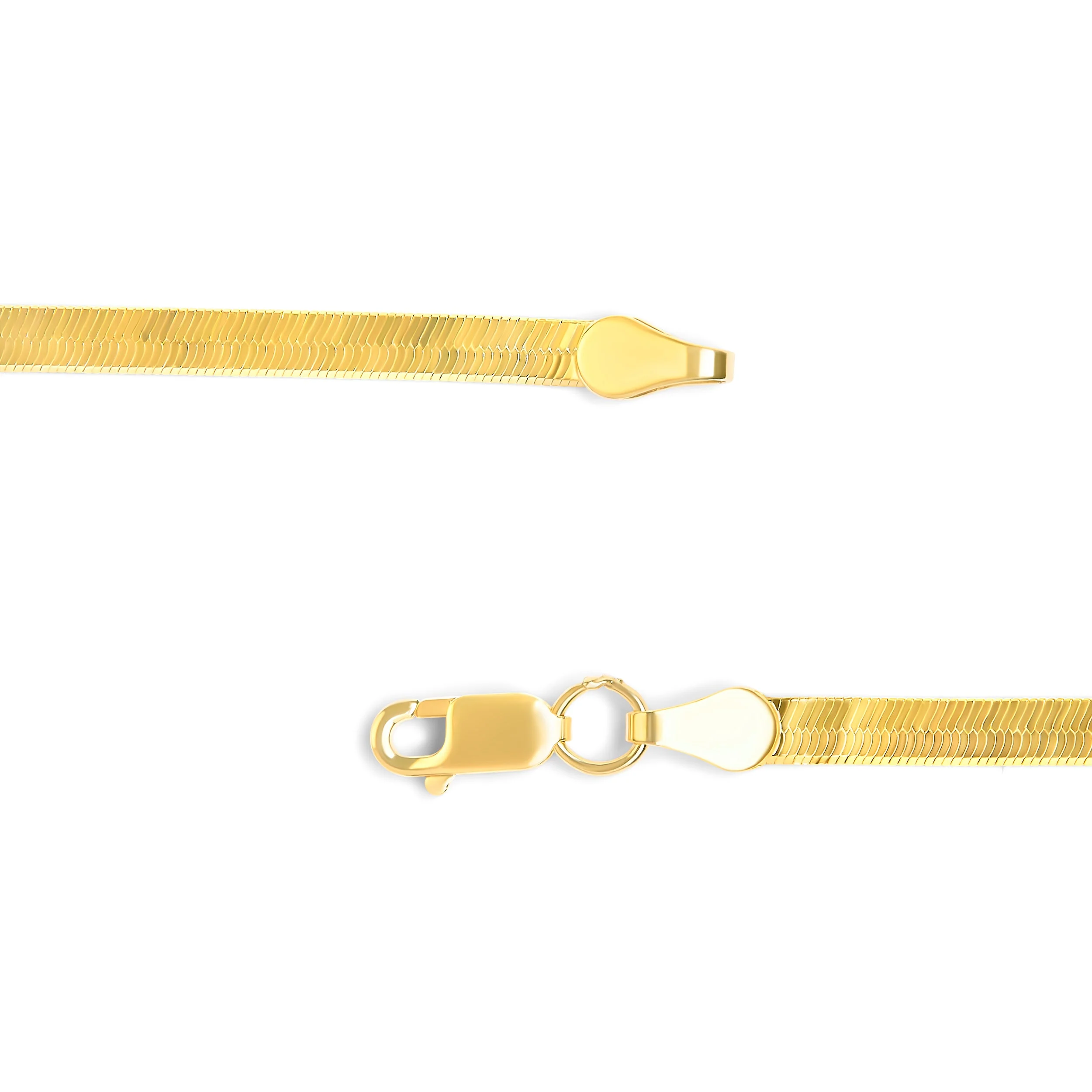 Unisex Solid 14K Yellow Gold 2.8mm Imperial Herringbone Chain Necklace - 18" Inches - Image 8