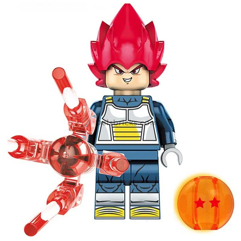 Vegeta Red Hair Dragon Ball Z Super Lego Minifigures Best Custom Anime Toys 10 - Image 2