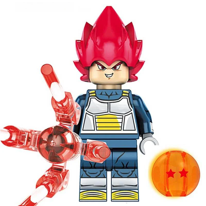 Vegeta Red Hair Dragon Ball Z Super Lego Minifigures Best Custom Anime Toys 10 - Image 3