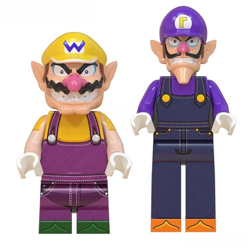 Wario & Waluigi Super Mario Brothers Lego Compatible Minifigures